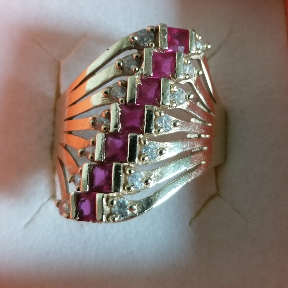 Sale! Vintage Semanario 14k ruby ring sz - Picture 12 of 16